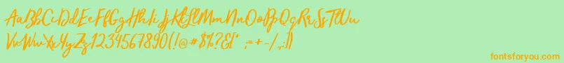 TrendsetterRegular Font – Orange Fonts on Green Background