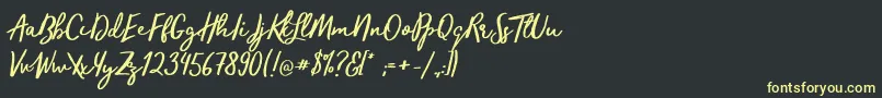 TrendsetterRegular Font – Yellow Fonts on Black Background