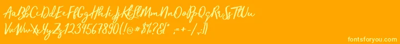 TrendsetterRegular Font – Yellow Fonts on Orange Background