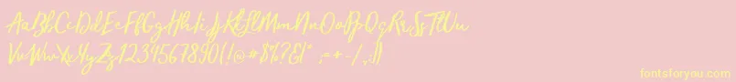 TrendsetterRegular Font – Yellow Fonts on Pink Background