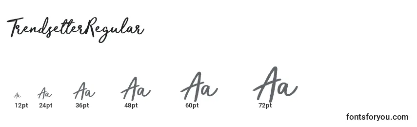 TrendsetterRegular font sizes