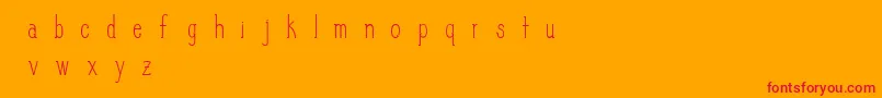 SlimPickins-Schriftart – Rote Schriften auf orangefarbenem Hintergrund