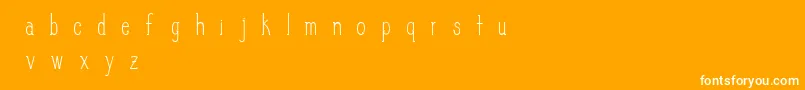 SlimPickins-Schriftart – Weiße Schriften auf orangefarbenem Hintergrund