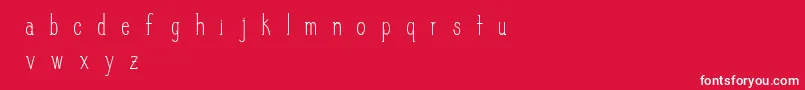SlimPickins-Schriftart – Weiße Schriften auf rotem Hintergrund