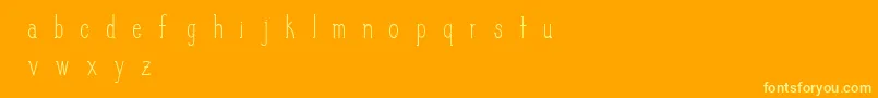 SlimPickins-Schriftart – Gelbe Schriften auf orangefarbenem Hintergrund