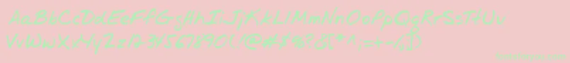 Jrhand Font – Green Fonts on Pink Background