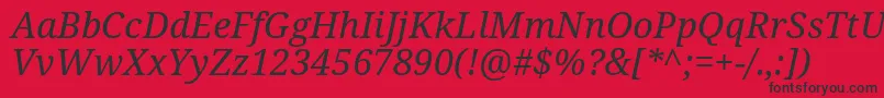 NotoSerifItalic Font – Black Fonts on Red Background