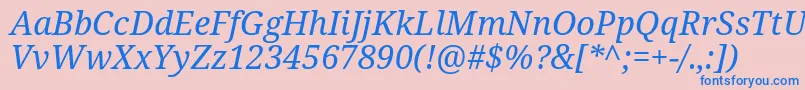 NotoSerifItalic Font – Blue Fonts on Pink Background