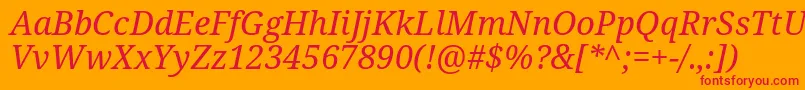 NotoSerifItalic Font – Red Fonts on Orange Background