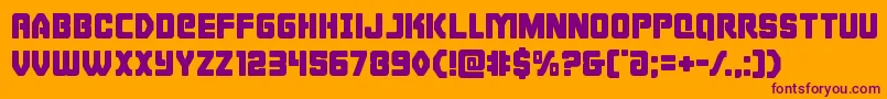 Cyborgrooster Font – Purple Fonts on Orange Background