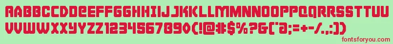 フォントCyborgrooster – 赤い文字の緑の背景