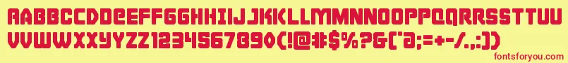 Cyborgrooster Font – Red Fonts on Yellow Background