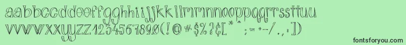 フォントAlphabitsLight – 緑の背景に黒い文字