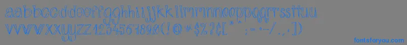 AlphabitsLight-Schriftart – Blaue Schriften auf grauem Hintergrund