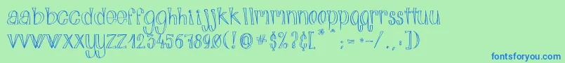 AlphabitsLight Font – Blue Fonts on Green Background