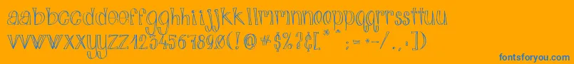 AlphabitsLight Font – Blue Fonts on Orange Background