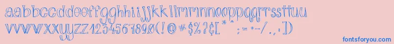 AlphabitsLight Font – Blue Fonts on Pink Background