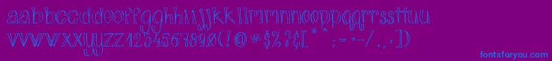 AlphabitsLight-Schriftart – Blaue Schriften auf violettem Hintergrund