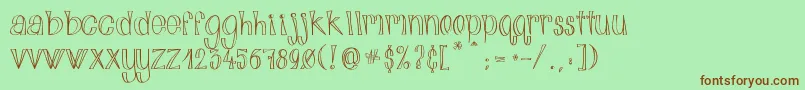 AlphabitsLight-fontti – ruskeat fontit vihreällä taustalla