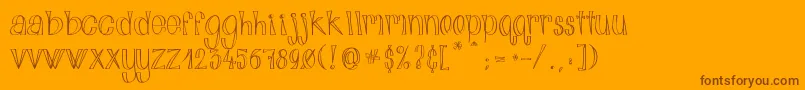 AlphabitsLight-Schriftart – Braune Schriften auf orangefarbenem Hintergrund