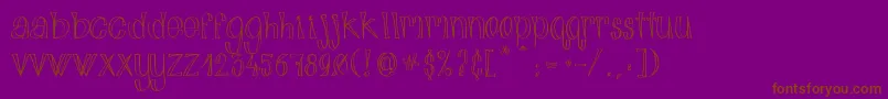 AlphabitsLight-Schriftart – Braune Schriften auf violettem Hintergrund