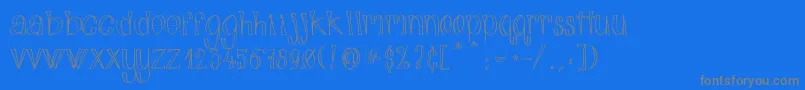 AlphabitsLight-Schriftart – Graue Schriften auf blauem Hintergrund