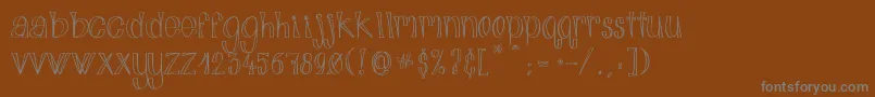 AlphabitsLight-fontti – harmaat kirjasimet ruskealla taustalla