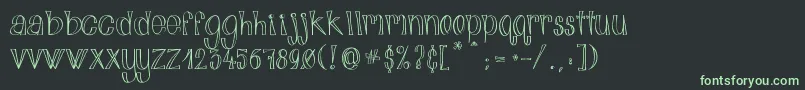 AlphabitsLight Font – Green Fonts on Black Background