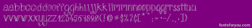 AlphabitsLight-Schriftart – Grüne Schriften auf violettem Hintergrund