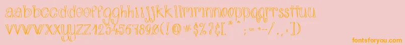 AlphabitsLight-Schriftart – Orangefarbene Schriften auf rosa Hintergrund