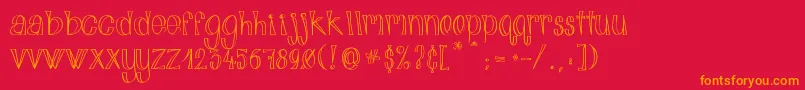 Fonte AlphabitsLight – fontes laranjas em um fundo vermelho