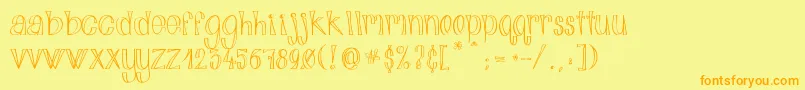 AlphabitsLight Font – Orange Fonts on Yellow Background
