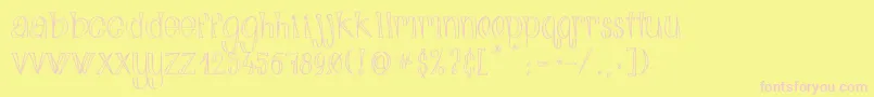 AlphabitsLight Font – Pink Fonts on Yellow Background