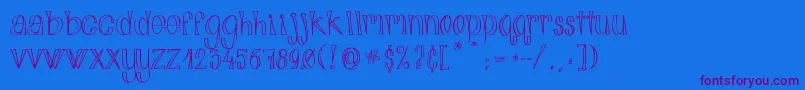 AlphabitsLight-Schriftart – Violette Schriften auf blauem Hintergrund