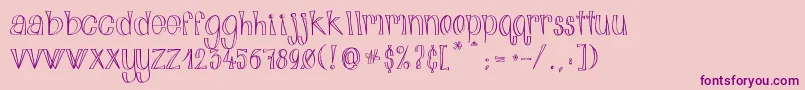 AlphabitsLight-Schriftart – Violette Schriften auf rosa Hintergrund