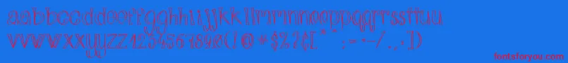 AlphabitsLight Font – Red Fonts on Blue Background