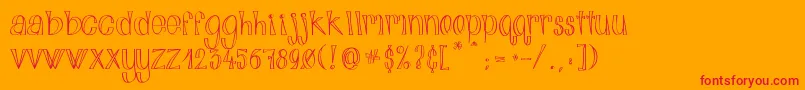 AlphabitsLight-Schriftart – Rote Schriften auf orangefarbenem Hintergrund