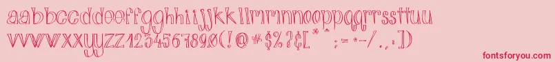 AlphabitsLight Font – Red Fonts on Pink Background