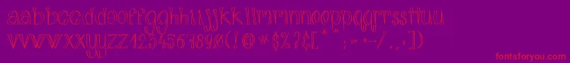 AlphabitsLight-Schriftart – Rote Schriften auf violettem Hintergrund