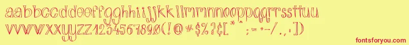 AlphabitsLight Font – Red Fonts on Yellow Background