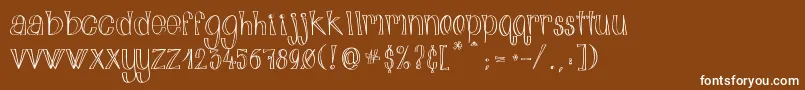 AlphabitsLight Font – White Fonts on Brown Background