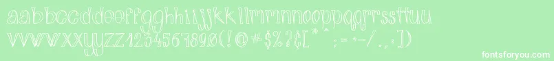 AlphabitsLight Font – White Fonts on Green Background