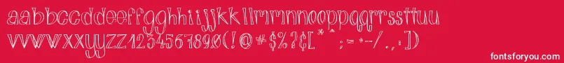 AlphabitsLight Font – White Fonts on Red Background