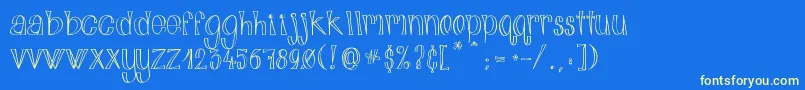 AlphabitsLight Font – Yellow Fonts on Blue Background