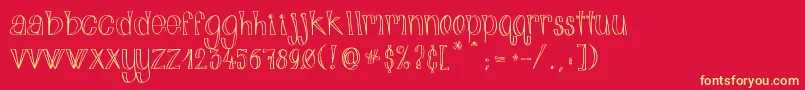 AlphabitsLight Font – Yellow Fonts on Red Background