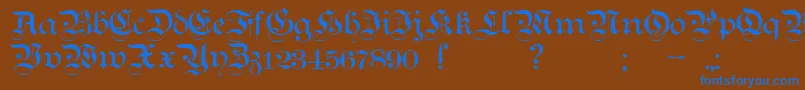 Шрифт Teutonic1 – синие шрифты на коричневом фоне