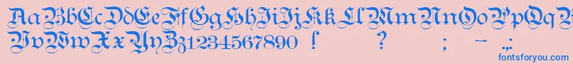 Teutonic1 Font – Blue Fonts on Pink Background