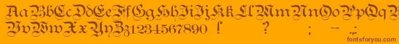 Teutonic1 Font – Brown Fonts on Orange Background
