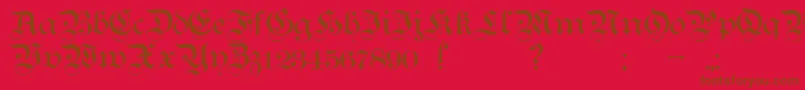 フォントTeutonic1 – 赤い背景に茶色の文字