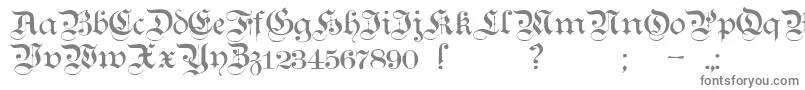 フォントTeutonic1 – 白い背景に灰色の文字